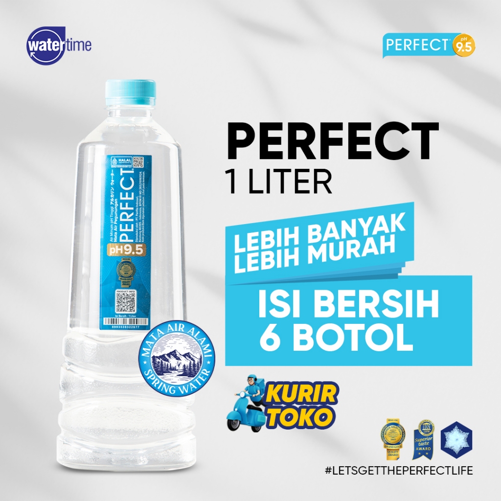Perfect -Perfect - Alkaline Water 1 Liter (Air Minum Isi 6 Botol)