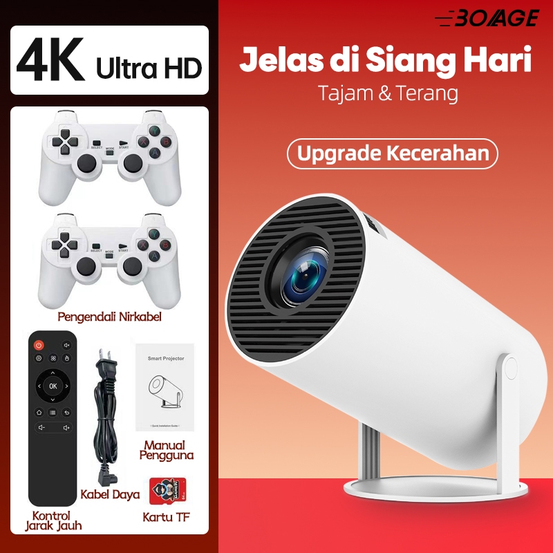 {4K Android 11 Proyektor}RumahCinema Proyektor Android 4K Plus Gamepad Home Theater Game Projector P
