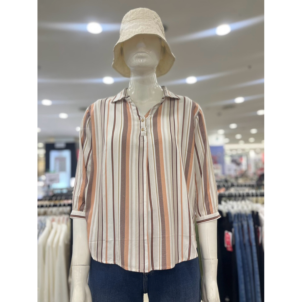 KEMEJA CEWEK MOTIF GARIS BRAND RILLEY