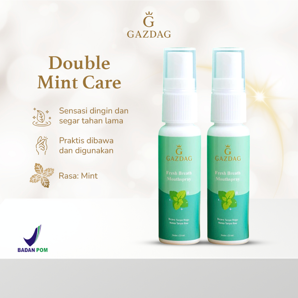 Gazdag Double Mint Care Paket 2 Mouth Spray Sensasi Segar & Dingin Tahan Lama|Parfum mulut|menghilan