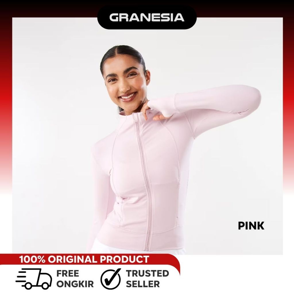 (GRANESIA) Jaket Olahraga Slim Fit Anko Active Womens Long Sleeve Ultrasoft Jacket|Jaket lari Muslim