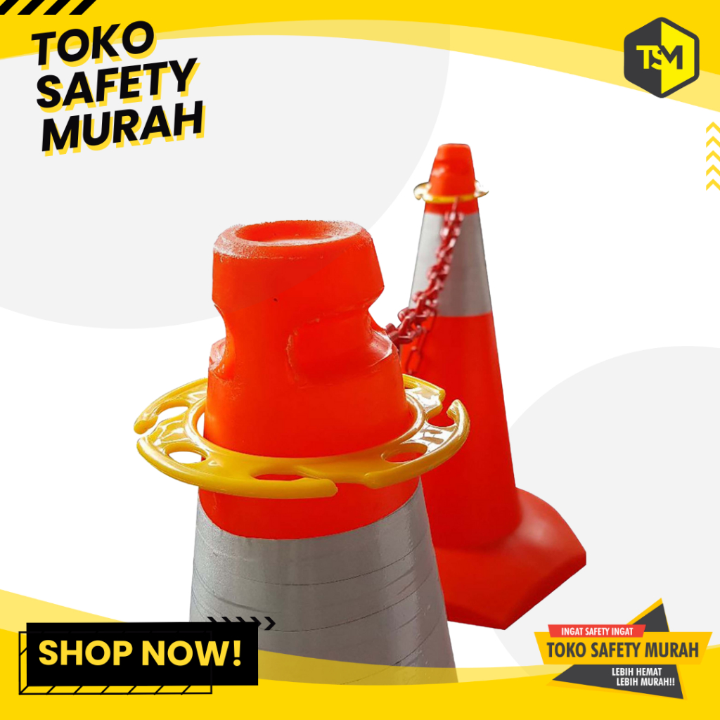 Gantungan Rantai Plastik Penyambung Kerucut Traffic Cone Ring Rantai Traffic Cone