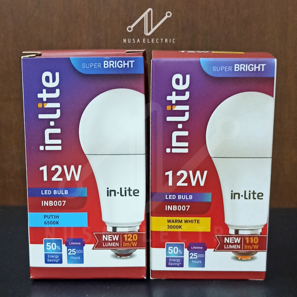 LAMPU LED INLITE 12W WATT PUTIH / DAYLIGHT & KUNING / WARM WHITE