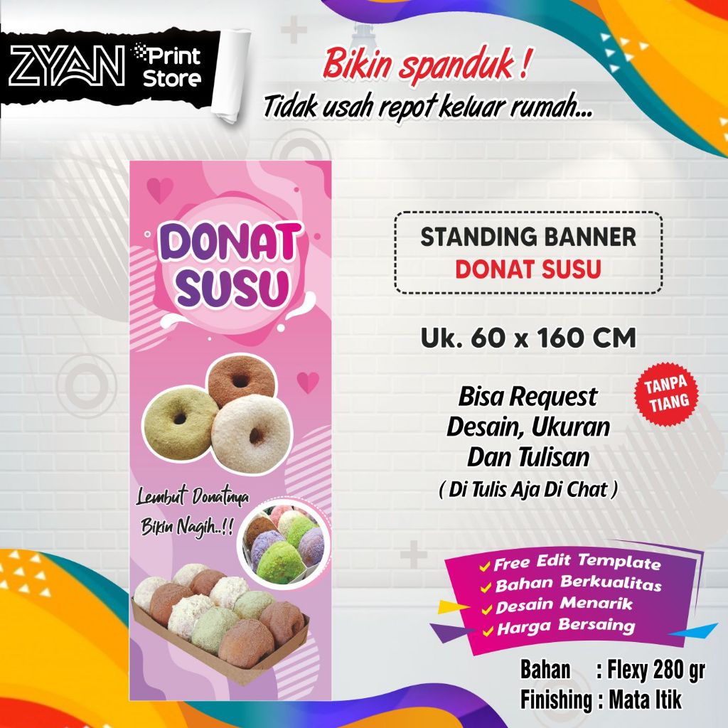 SPANDUK BANNER DONAT SUSU VIRAL