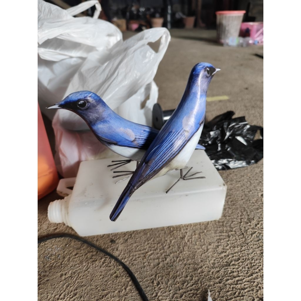 Boneka burung selendang biru tledekan laut / jontrot patung manuk solendang biru mirip aslinya bahan