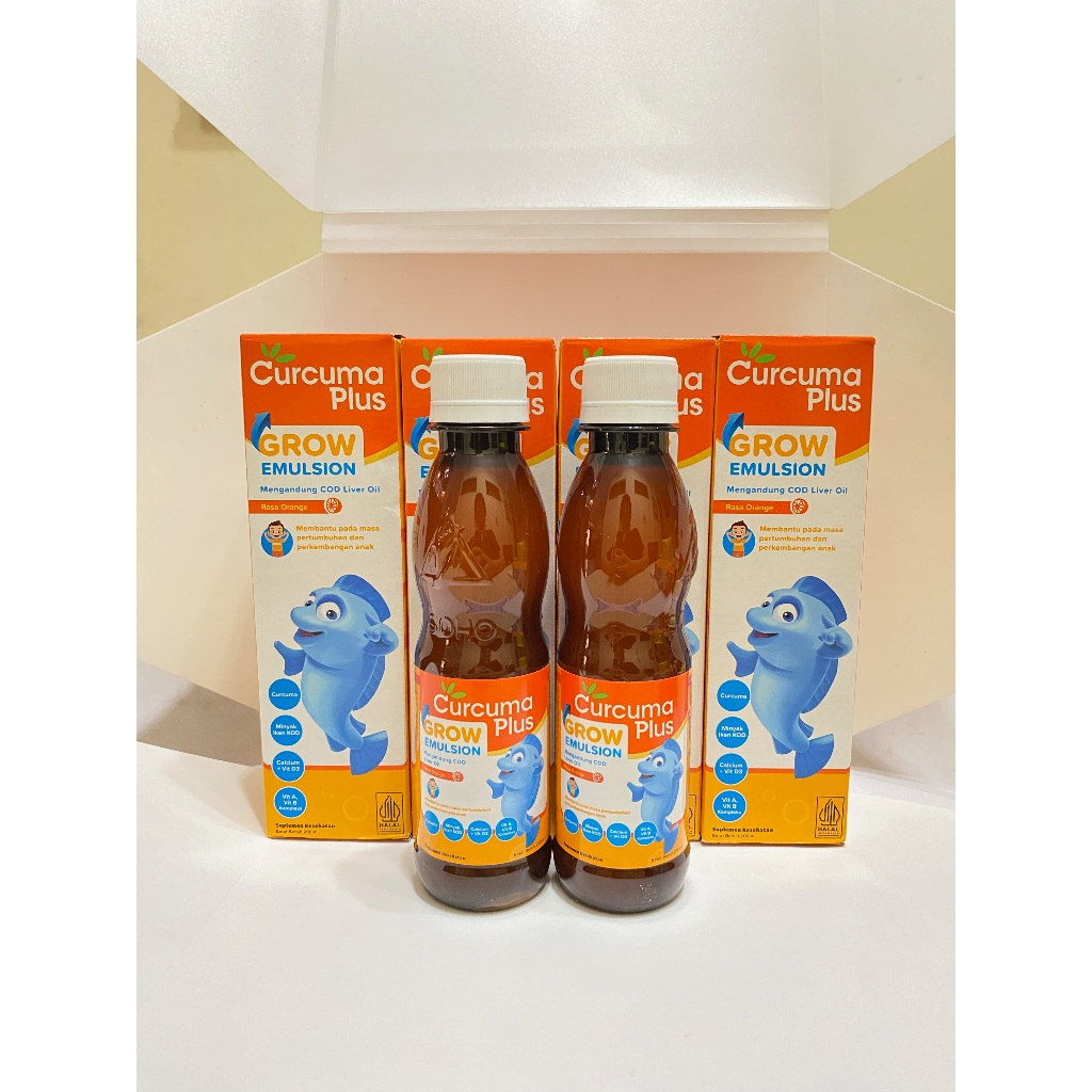 Curcuma Plus Grow Emulsion Jeruk 200 ml Vitamin Anak Untuk Pertumbuhan dan Nafsu Makan Anak
