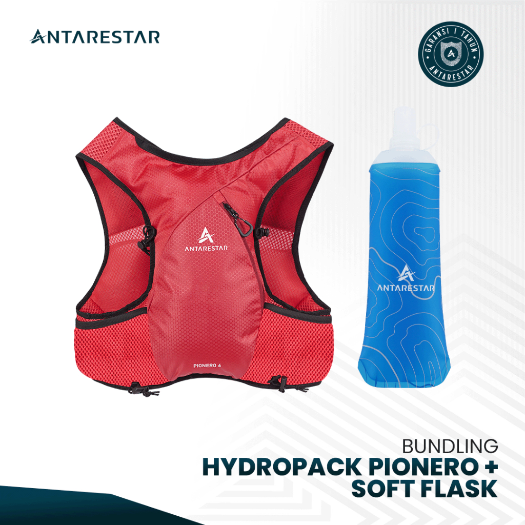 ANTARESTAR Official - Bundling Hydropack Pionero Outdoor Hydropack Ultralight + Soft Flask 500ml Bot