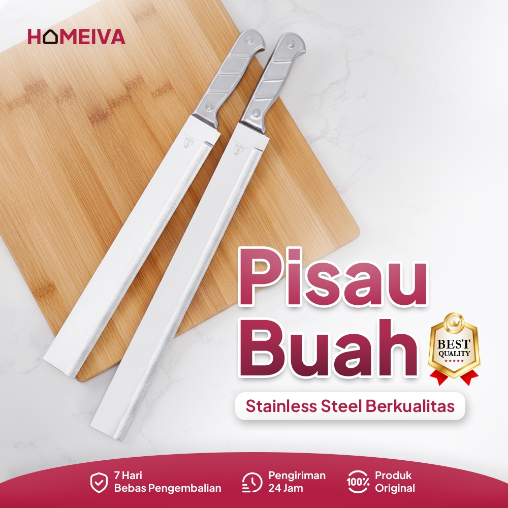 HomeIva Pisau Semangka Panjang Pisau Buah Stainless Pisau Pemotong Buah TY-45