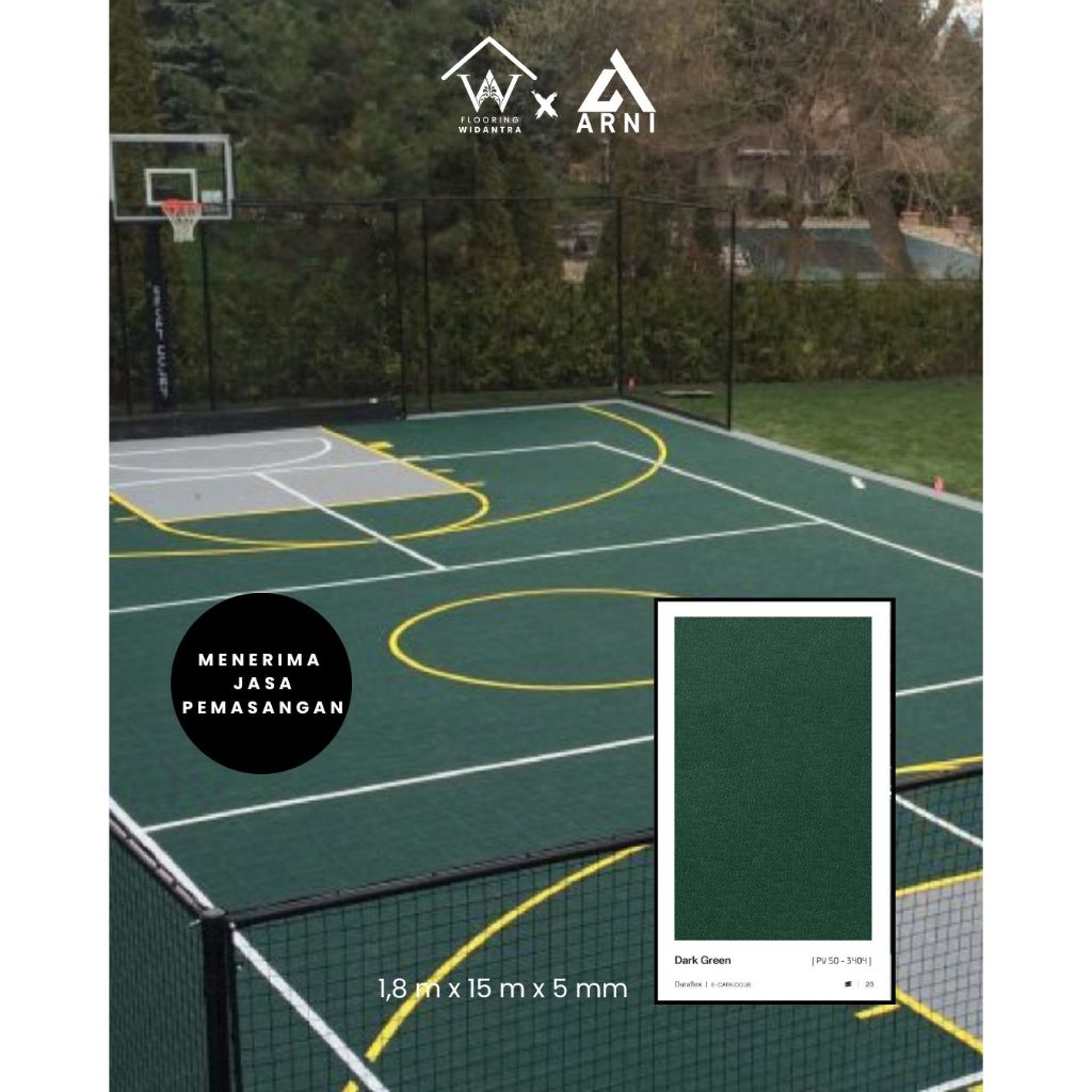 Lantai Karpet Vinyl Duraflex tebal 5mm/ Vinyl Lapangan Olahraga Outdoor