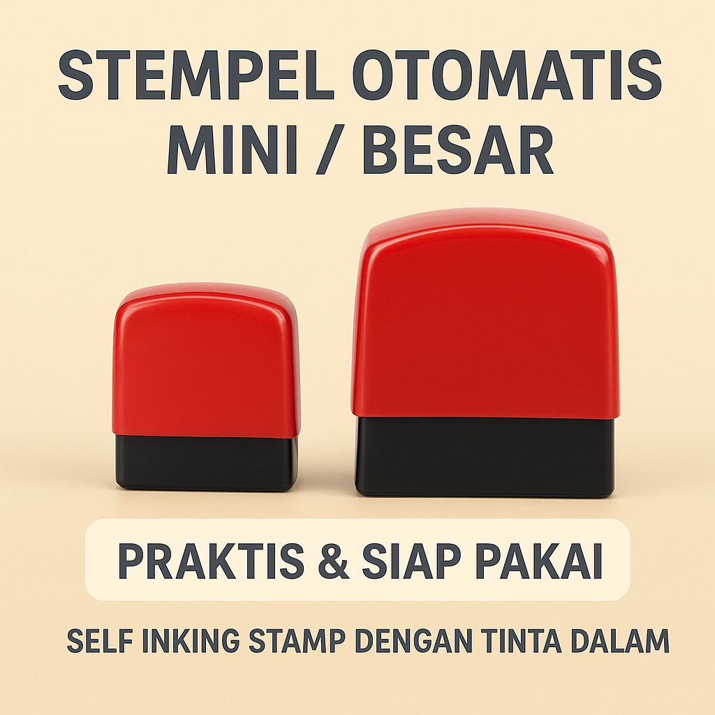Stempel Otomatis Mini & Besar – Cap Nama / UNAS / Logo Siap Pakai Dokter Custom – Tanda Tangan & Nam