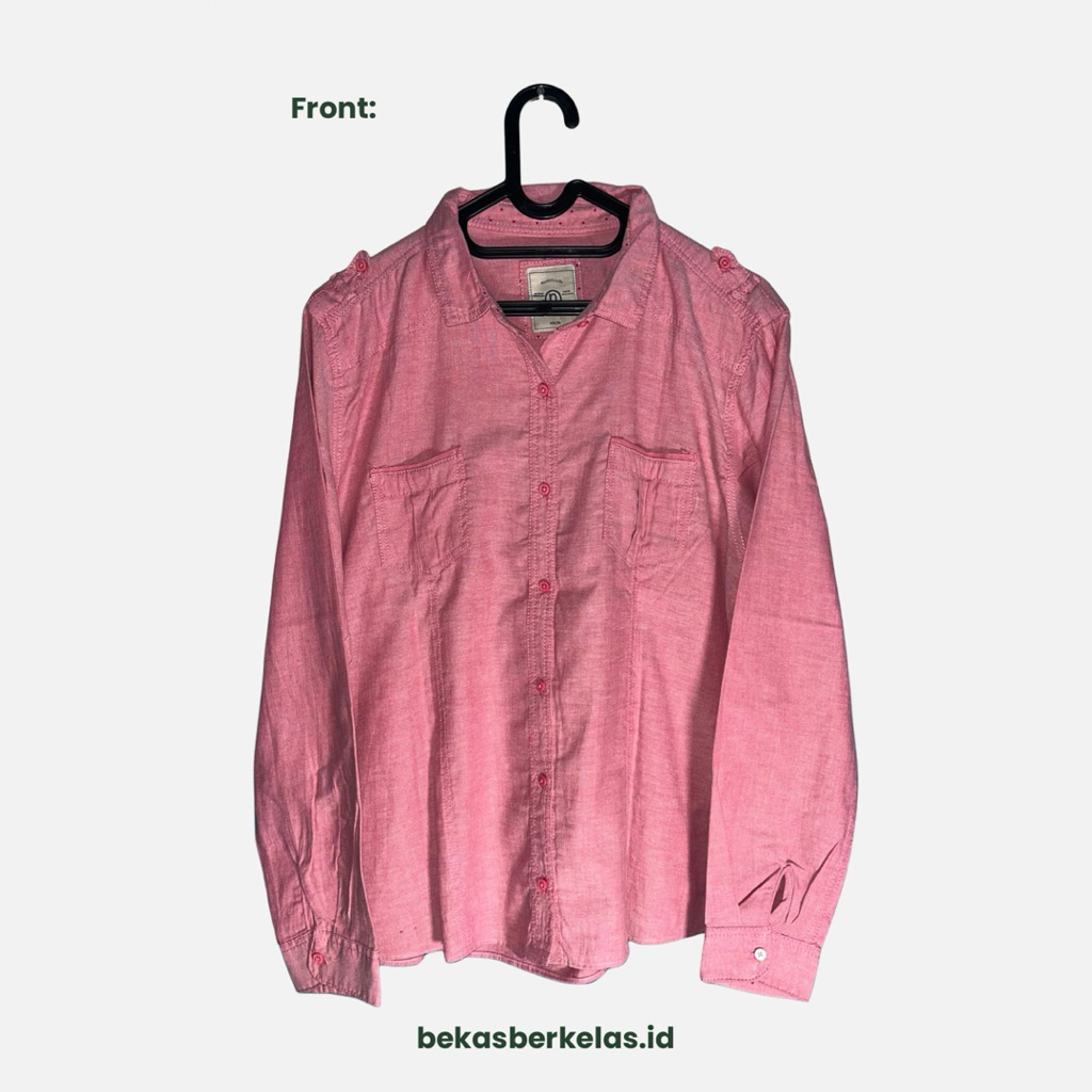 PROMO | COD | KEMEJA NEVADA WANITA XL | KEMEJA POLOS PINK | CASUAL - KERJA - KULIAH [PRELOVED]