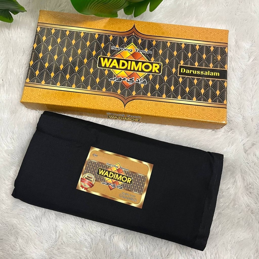 Sarung Wadimor Hitam Polos Premium | Sarung Wadimor Khusus Putih Premium | Sarung Full Hitam dan Put