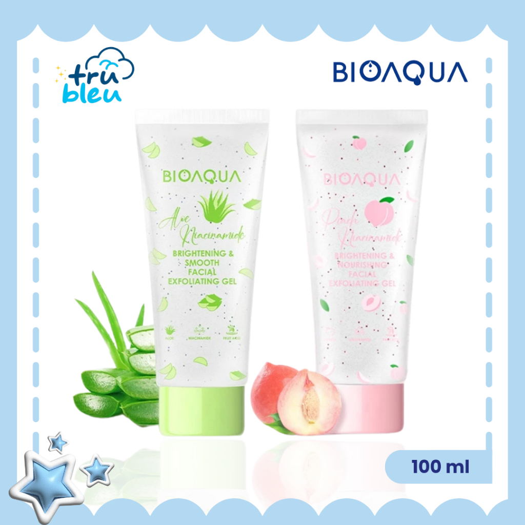 BIOAQUA Scrub Wajah Peeling Gel Niacinamide Brightening & Smooth Facial Exfoliating Gel Wajah - 100g