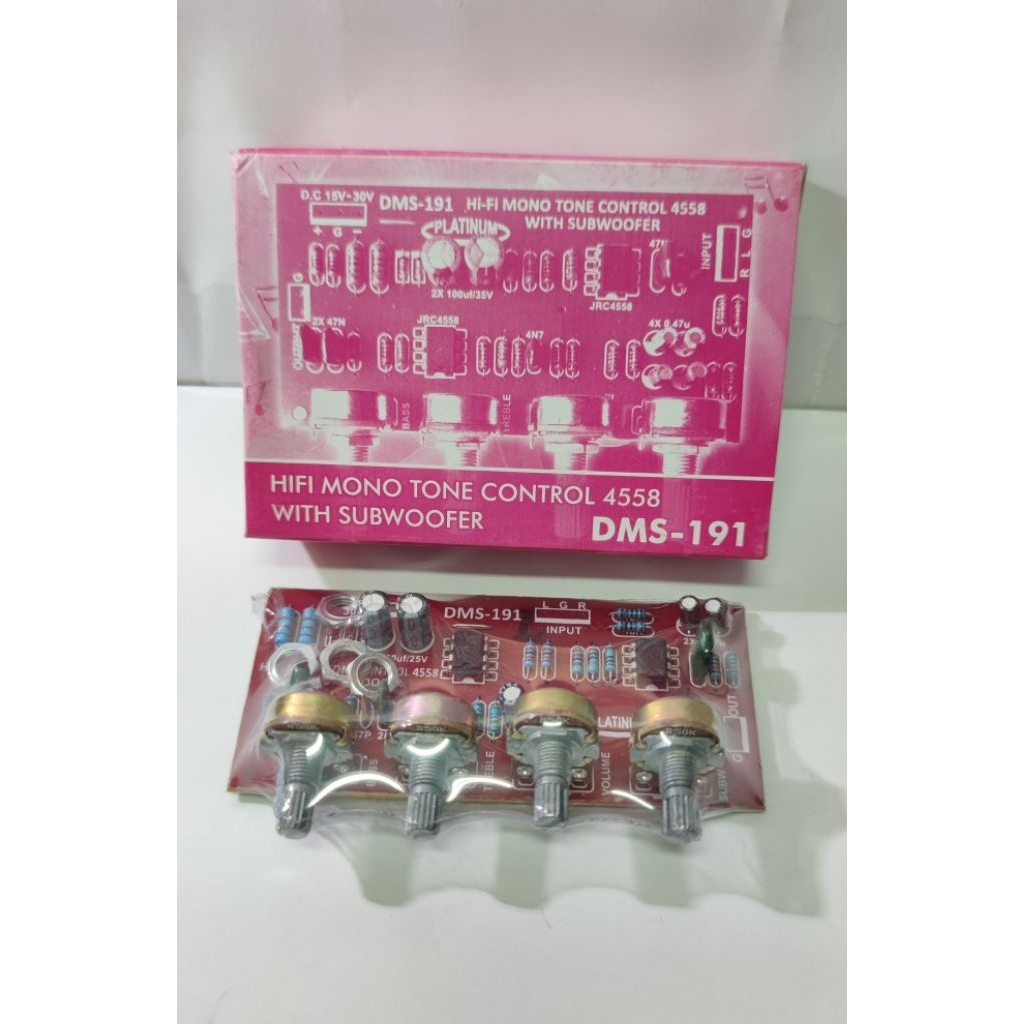 PLATINUM DMS-191 KIT TONE CONTROL MONO IC 4558 PLUS SUBWOOFER