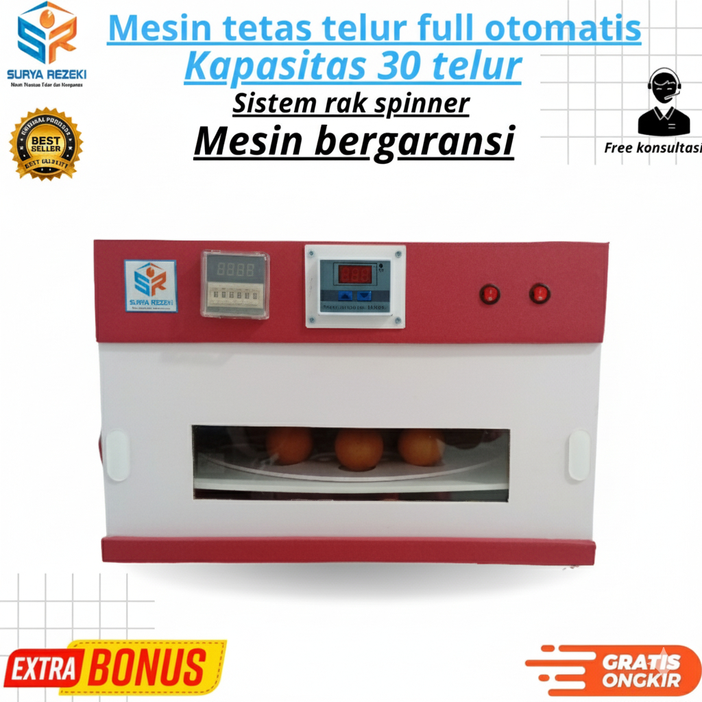 mesin tetas telur full otomatis rak spinner inkubator telur otomatis 30 telur