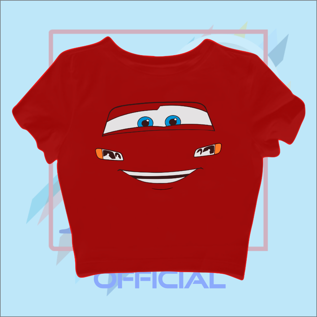 CROP TOP CARS MCQUEEN | BABY TEE | CROP TEE MCQUEEN FACE | GRUNGE | CROPTOP | CROP TEE SLIM FIT STYL
