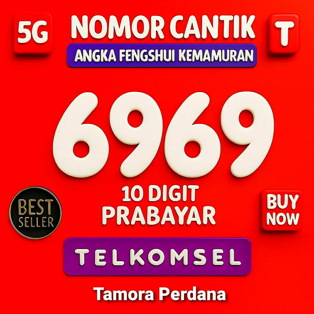 Nomor Cantik Telkomsel 10 Digit Prabayar SimPATI Seri Fengshui Kemakmuran 6969