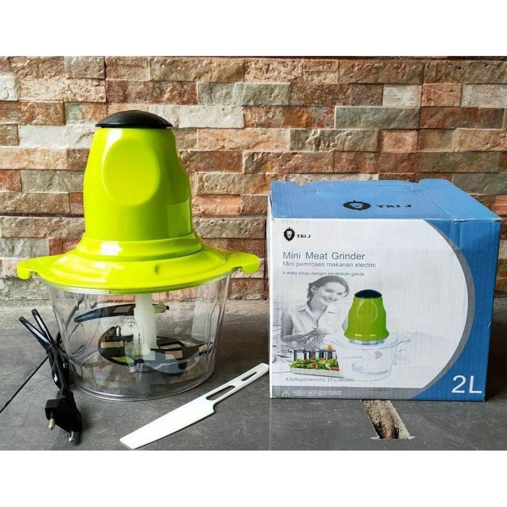 Blender daging plastik chopper tri j mini meat grinder