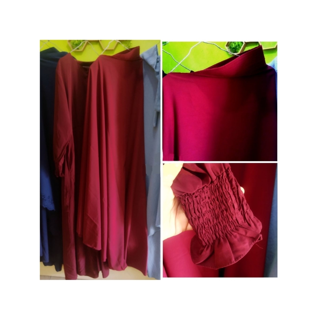 PRELOVED set gamis wolfis + cadar tali