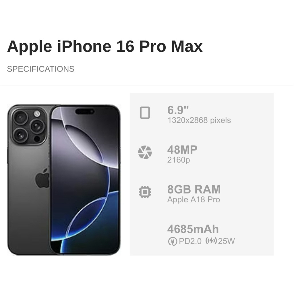 Apple iphone 16 pro max 256gb