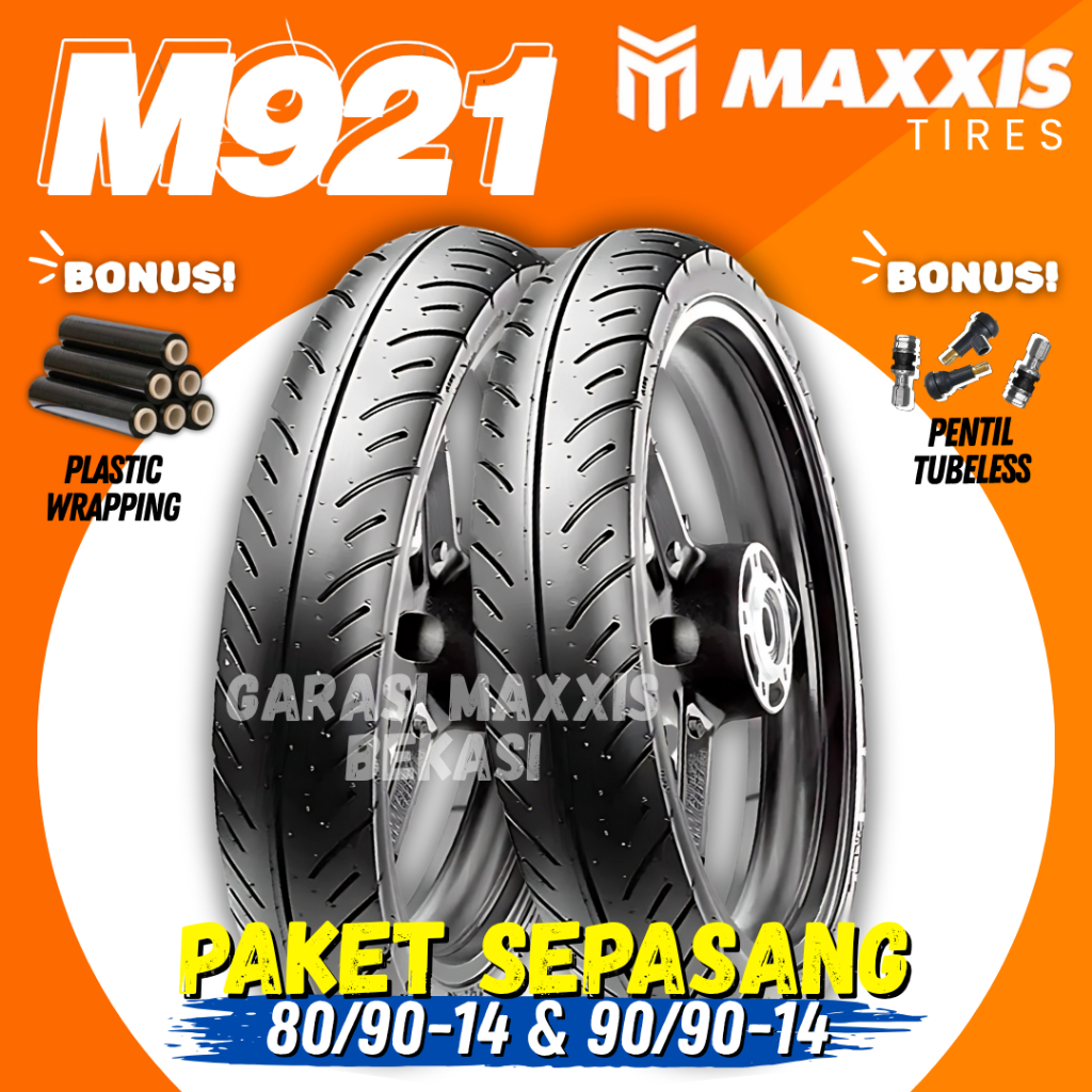 [PAKET SEPASANG] BAN MAXXIS M921 TUBELESS ( 80/90-14 & 90/90-14 ) BAN MOTOR MAXXIS RING 14 / BAN MOT