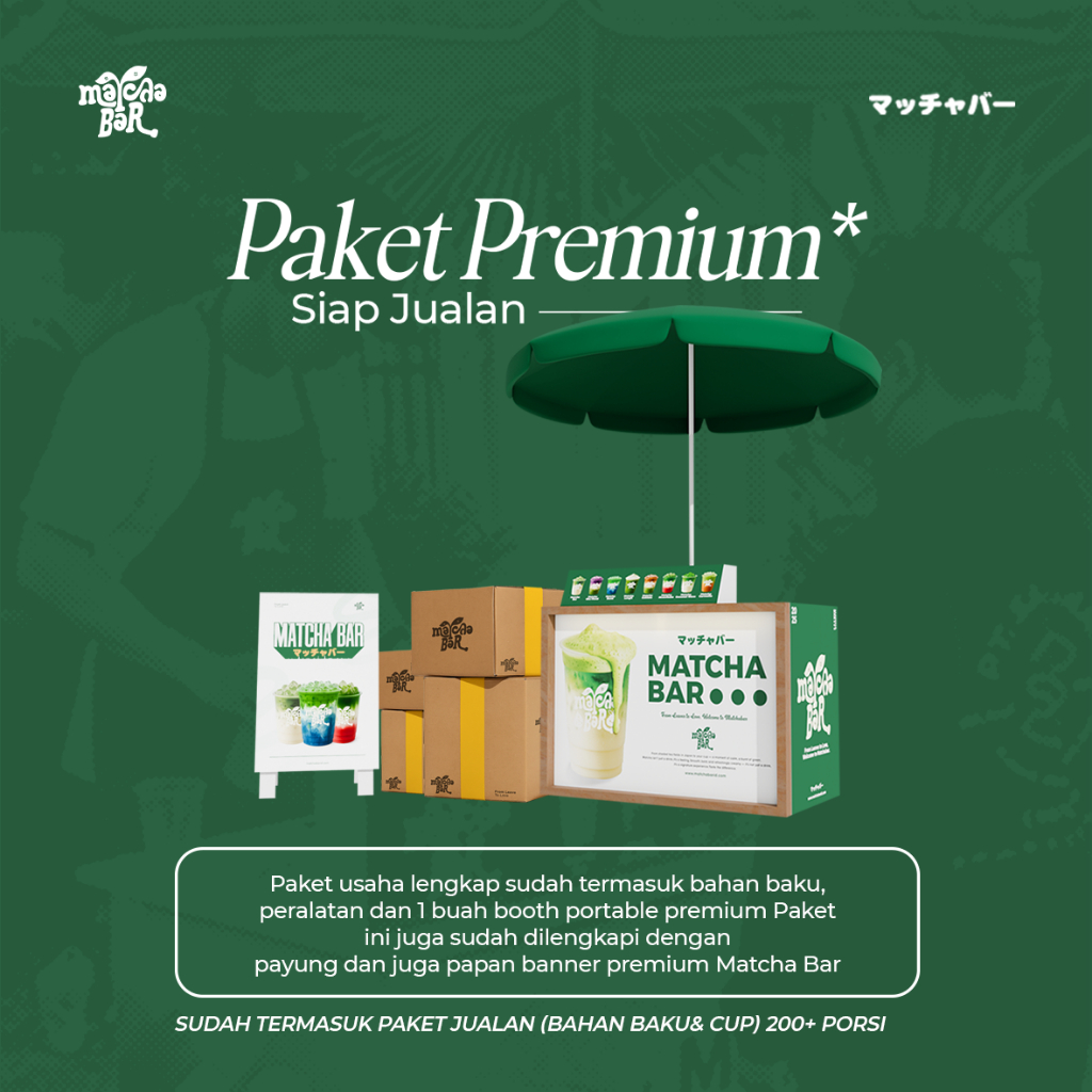 FRANCHISE MATCHABAR PAKET PREMIUM USAHA MINUMAN MATCHA PEMULA