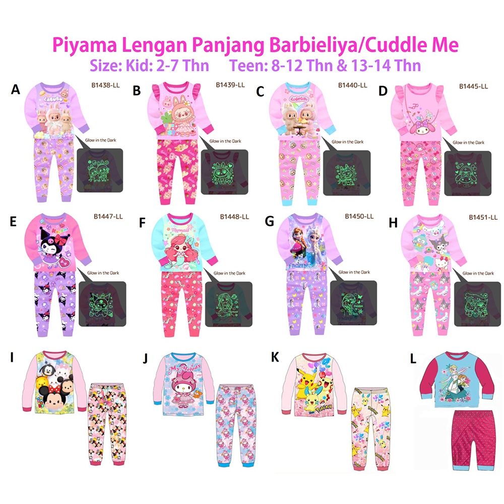 Baju Piyama Anak Perempuan 2 - 7 Th / Baju Tidur Anak Frozen
