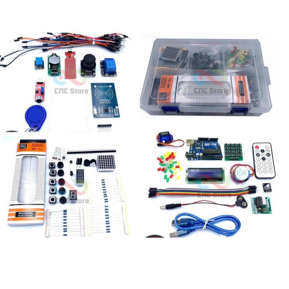 STARTER KIT LENGKAP PAKET BELAJAR ARDUINO UNO R3 DIP