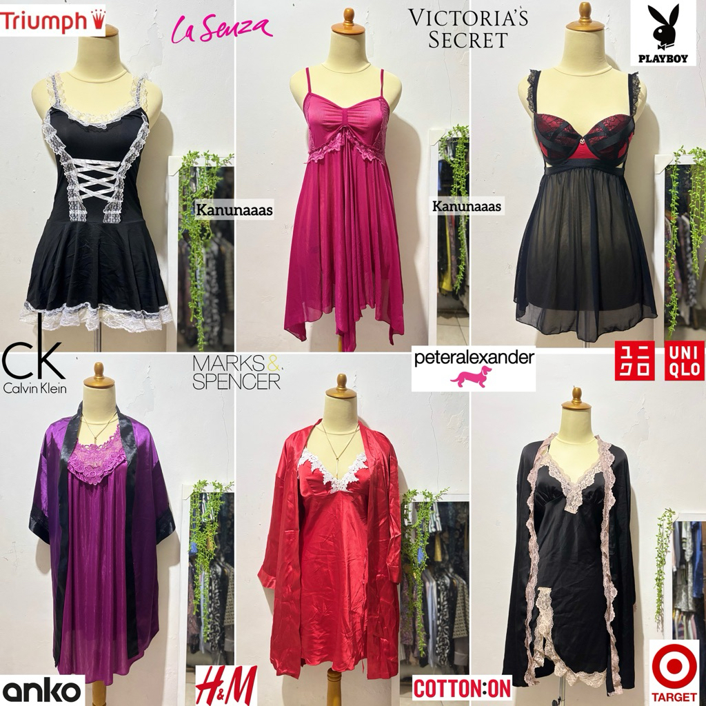 Baju Tidur Kimono Satin Wanita / Lingerie / Piyama / Daster / Celana Tidur