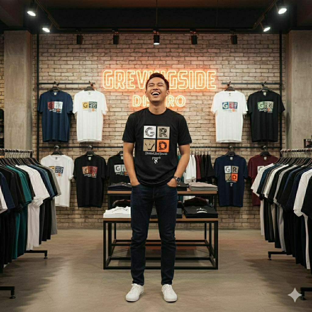 kaos distro original 100% // kaos grevingside local brand // kaos pria terbaru  // kaos motif simple