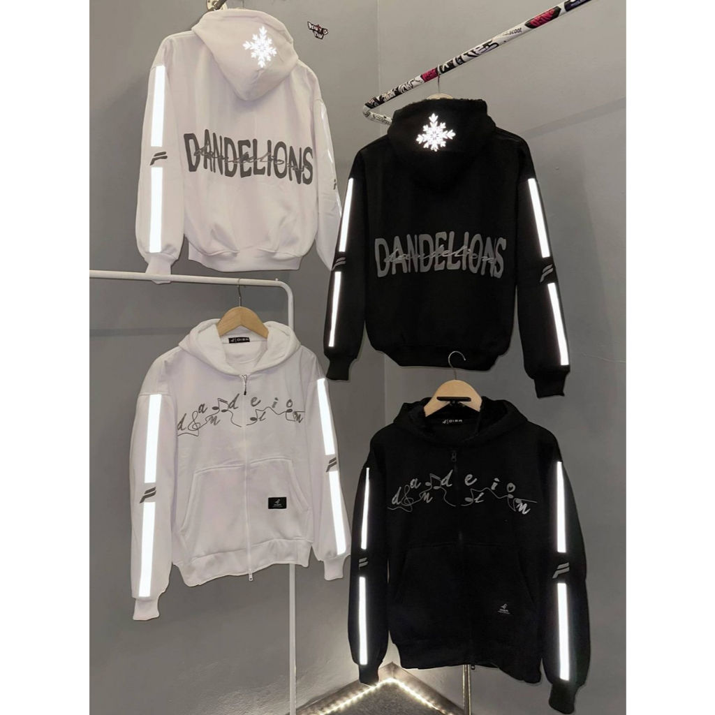SWEATER HOODIE | SABLON TIMBUL FOAMING + REFLEKTIF MENYALA DANDELIONS