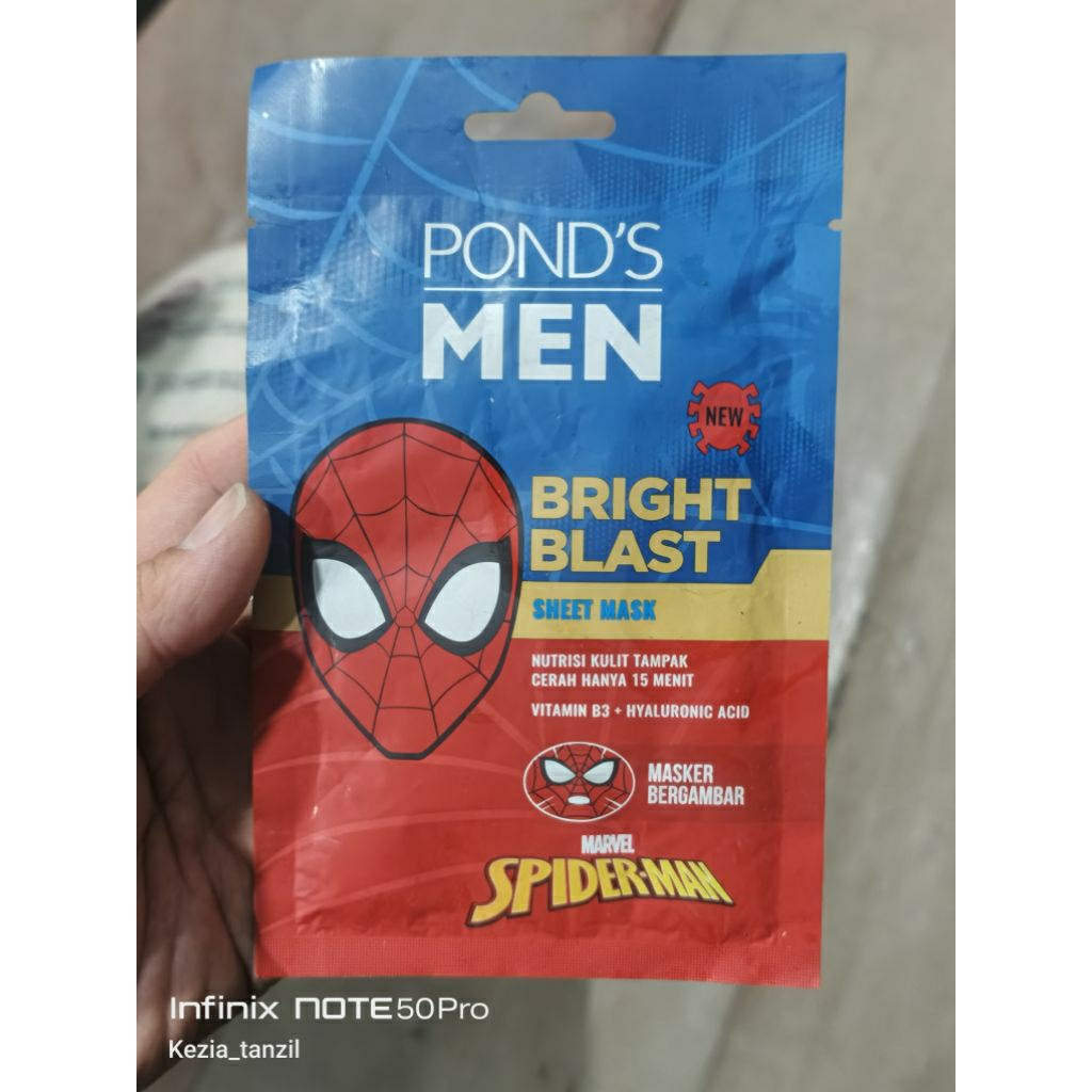 POND MEN PONDS POND'S MARVEL AVENGER SHEET MASK FACIAL FOAM BRIGHT BLAST MASKER WAJAH MUKA BERGAMBAR