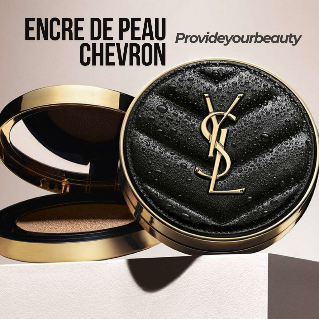 -YSL- Le Cushion Encre De Peau / Chevron / LIMITED CASE 2025 (BLACK)