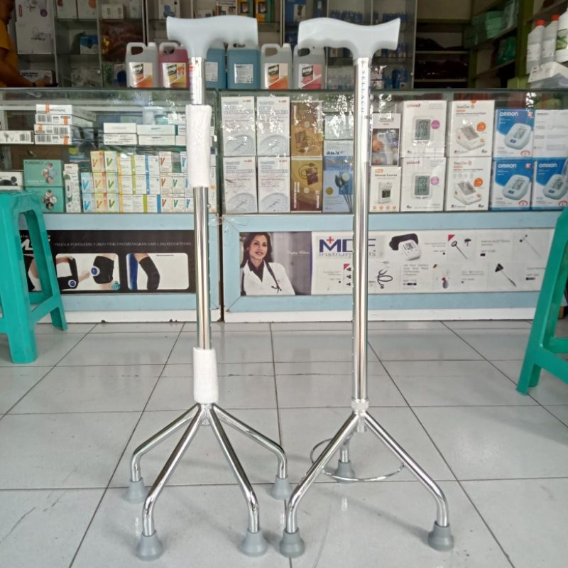 Tongkat kaki  3 Kaki dan kaki 4 /Tongkat Jalan Stainless Kaki 3/4 Tongkat Jalan Orang Tua