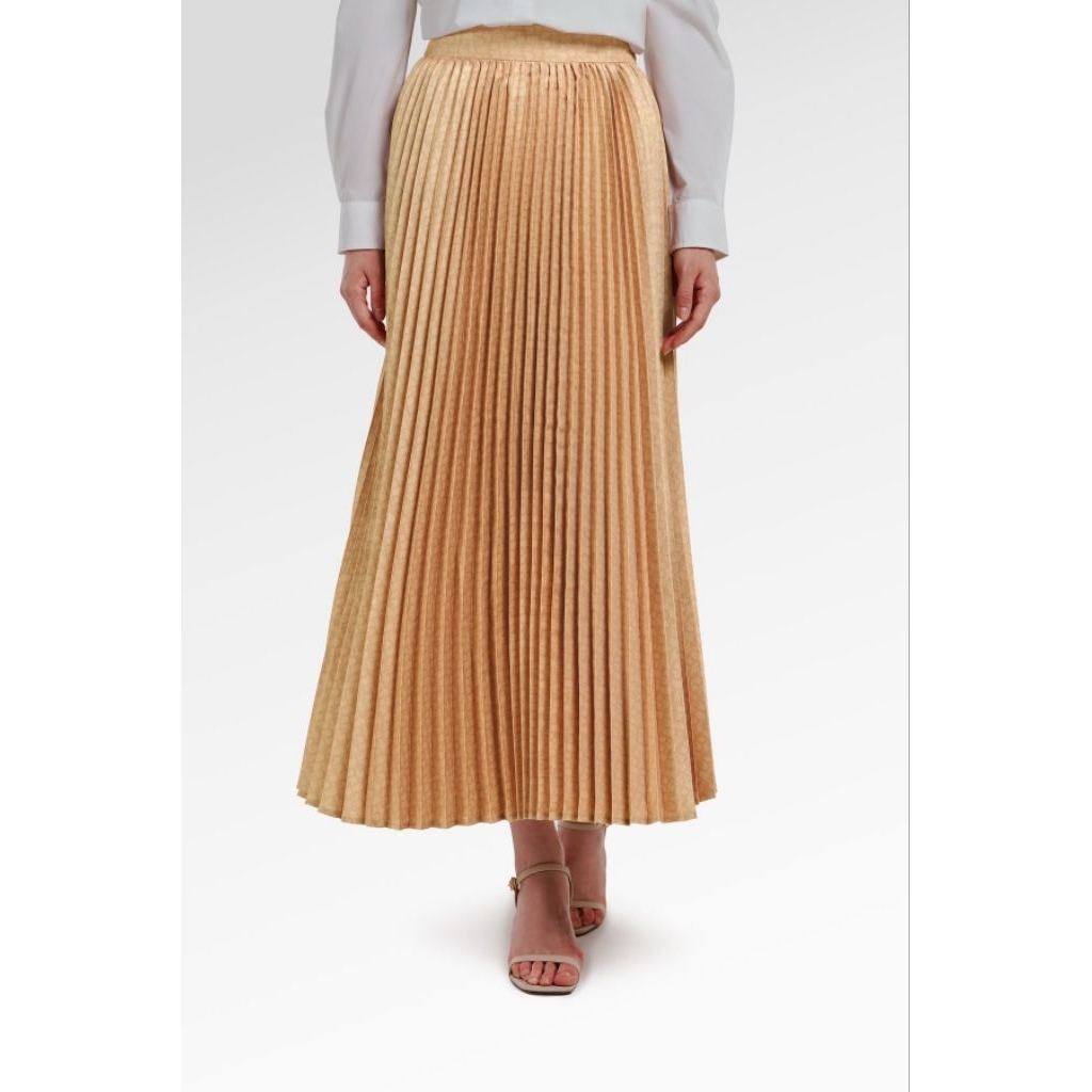 Benang Jarum Rok Monogram Pleated Skirt Marigold Benang Jarum size S BJ Sale