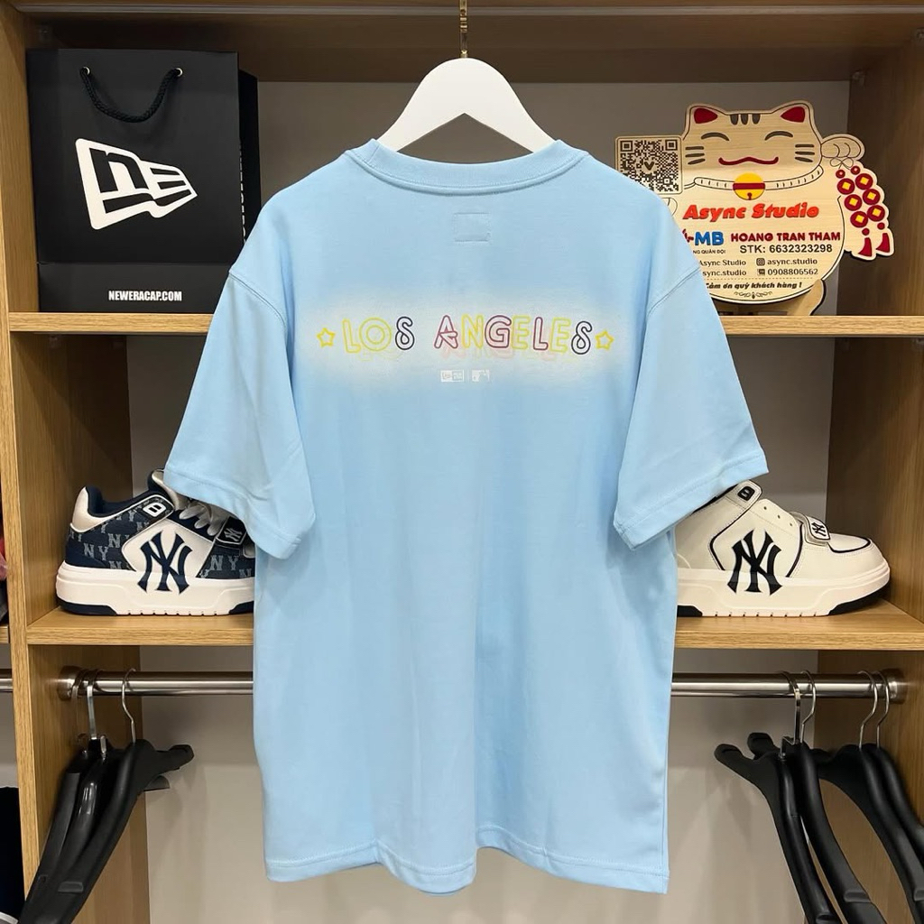 Tshirt LA MLB Baby Blue Import Bahan Full Cotton 20s Super Tebal