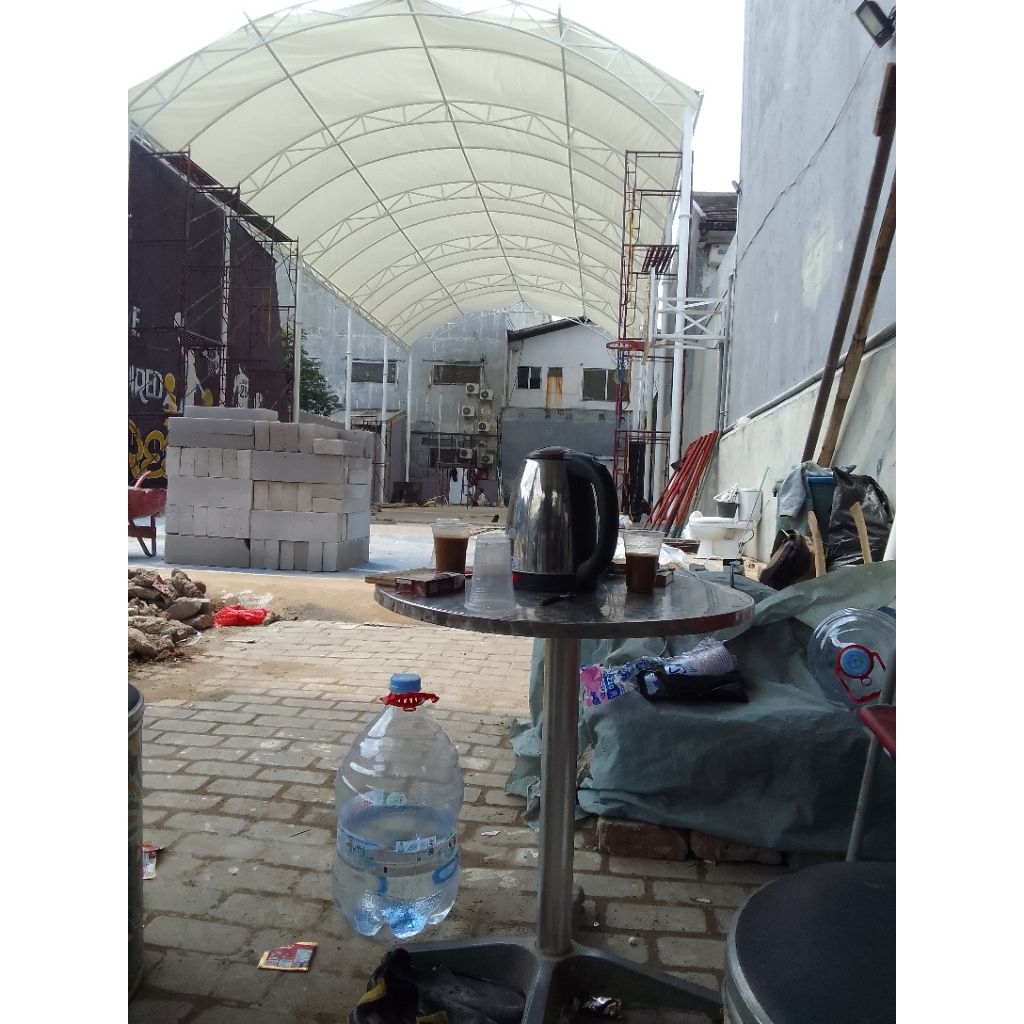 kanopi membran+pasang+Rangka besi surpey gratis kerumah harga bisa nego di tempat lapangan pedeul