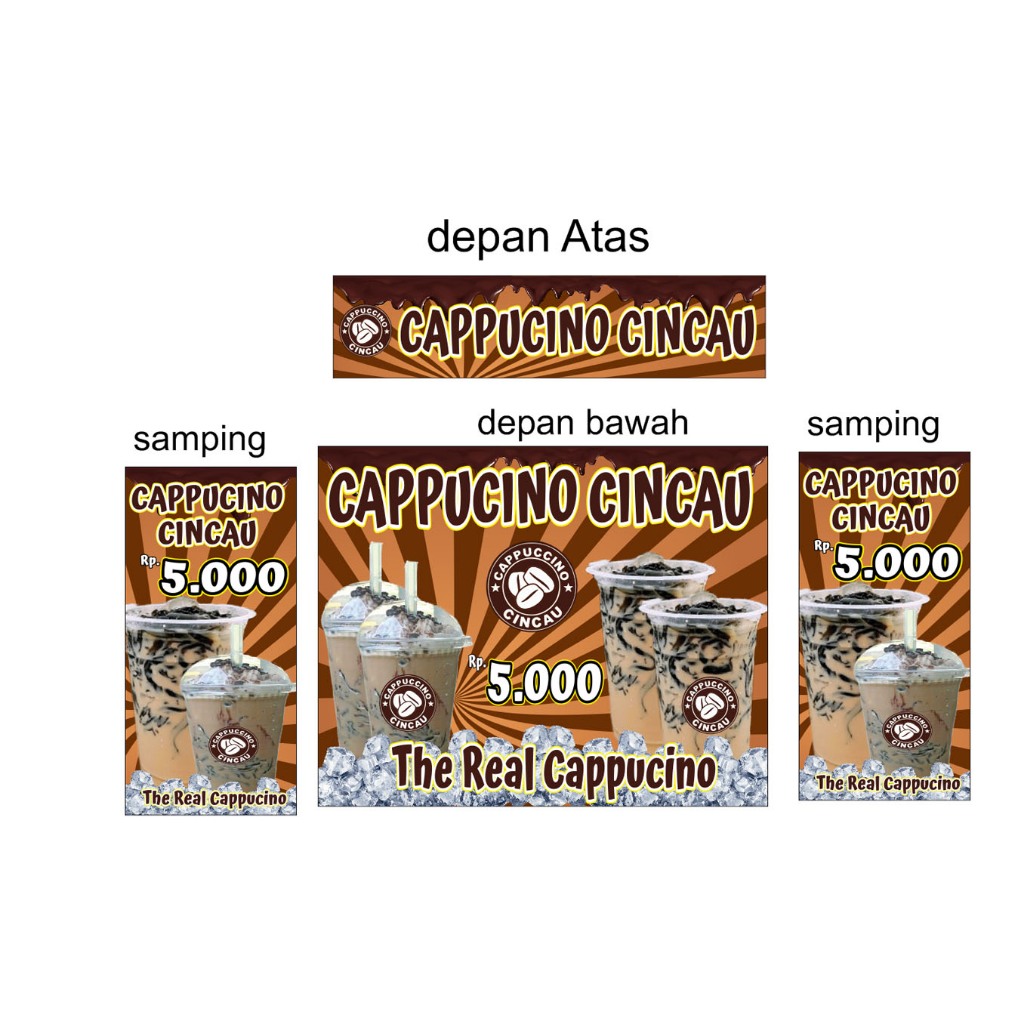STiker booth gerobak jualan minuman capucino cincau / capcin