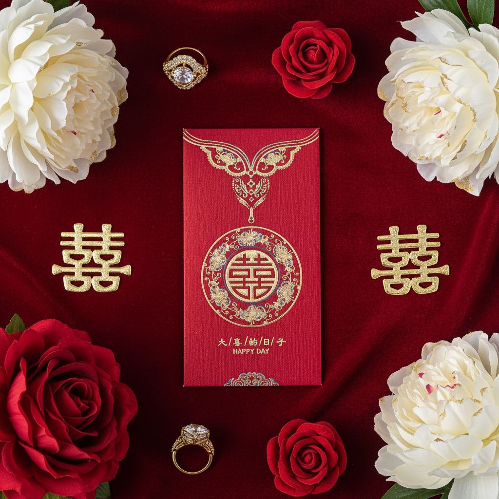 Amplop Angpao Kertas (Kain) Premium Jumbo | Isi 6 | Fuk Hoki Embos Emas | Imlek & Wedding 2025