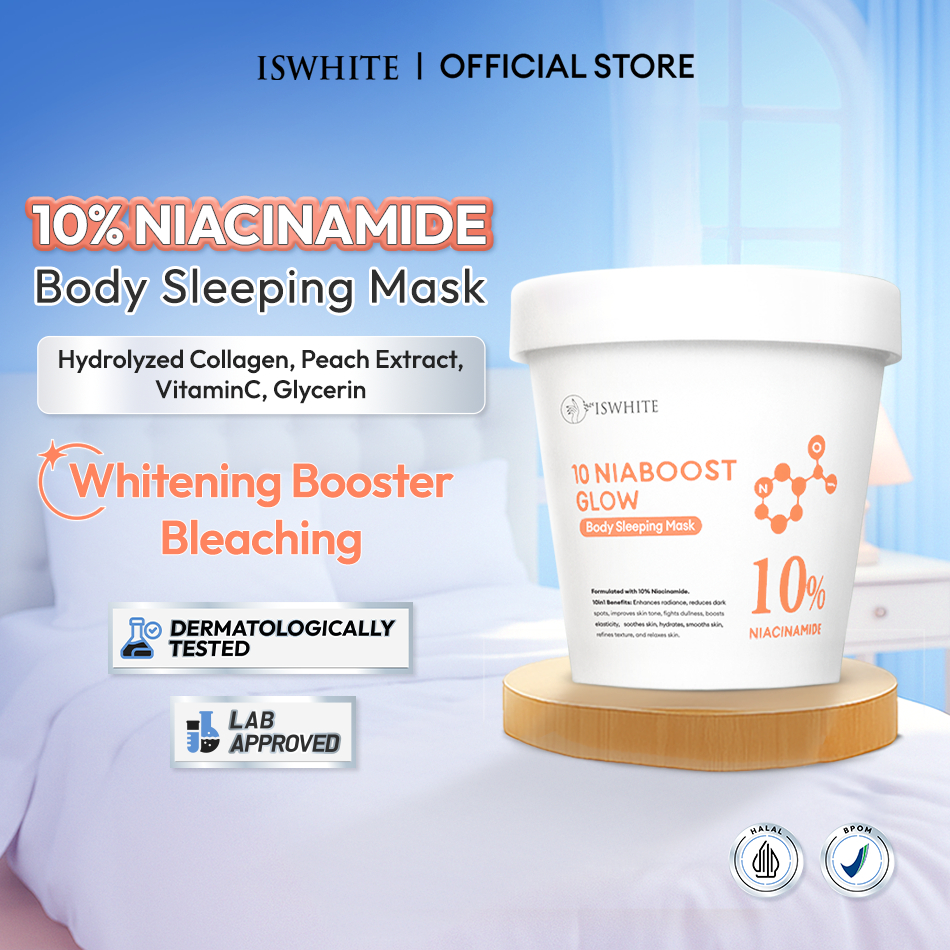 [ BODY CARE VIRAL ] ISWHITE 10 Niaboost Glow Sleeping Body Mask 150g Body Mask Iswhite Masker Badan 