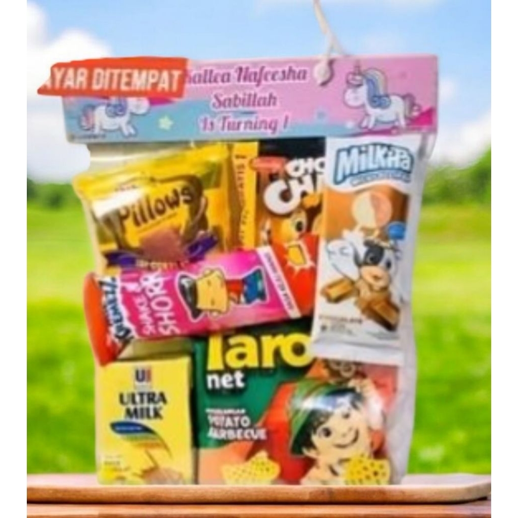 SNACK ACARA ULANG TAHUN ANAK / SOUVENIR ULTAH ANAK 1 BUNGKUS ( 7 varian) Hadiah Hamper