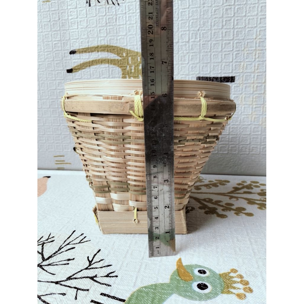 BAKUL NASI BAMBU BOBOKO 1 liter BAKUL WAKIL TEMPAT NASI ANYAMAN BAMBU SASAJEN WAKUL MINI ( 8 INCI 20