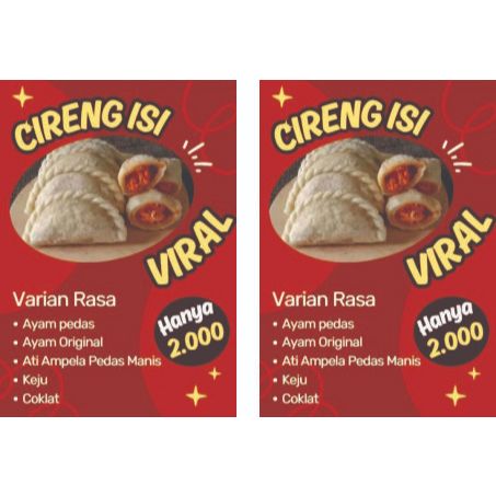 spanduk stand banner buat kayu Cireng isi 2000an