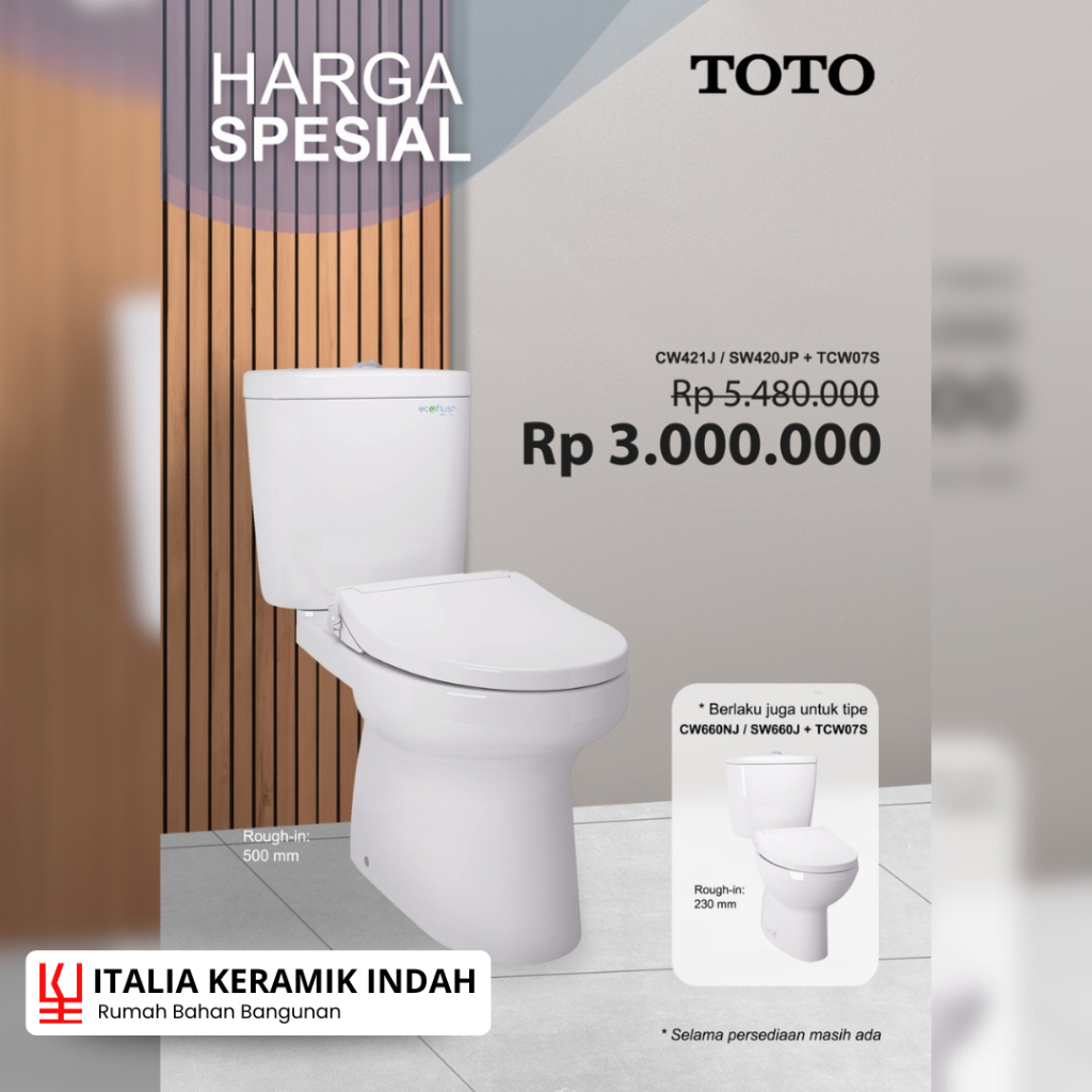 TOTO CLOSET DUDUK SET CW421J / SW420JP+TCW07S