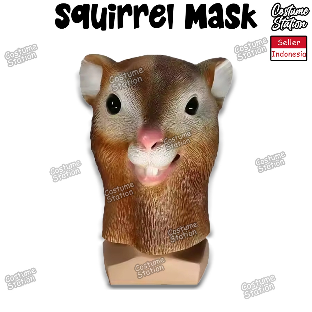 Topeng Tupai / Squirrel Latex Mask Bajing Hewan Binatang Animal dewasa