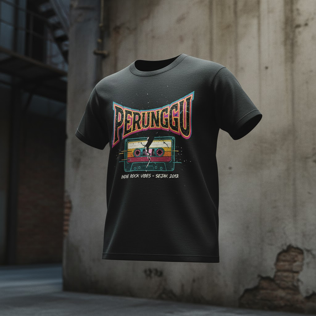 Kaos Band Perunggu Indie Rock Vibes Kaset Retro Vintage T-Shirt Musik Distro Pria Wanita