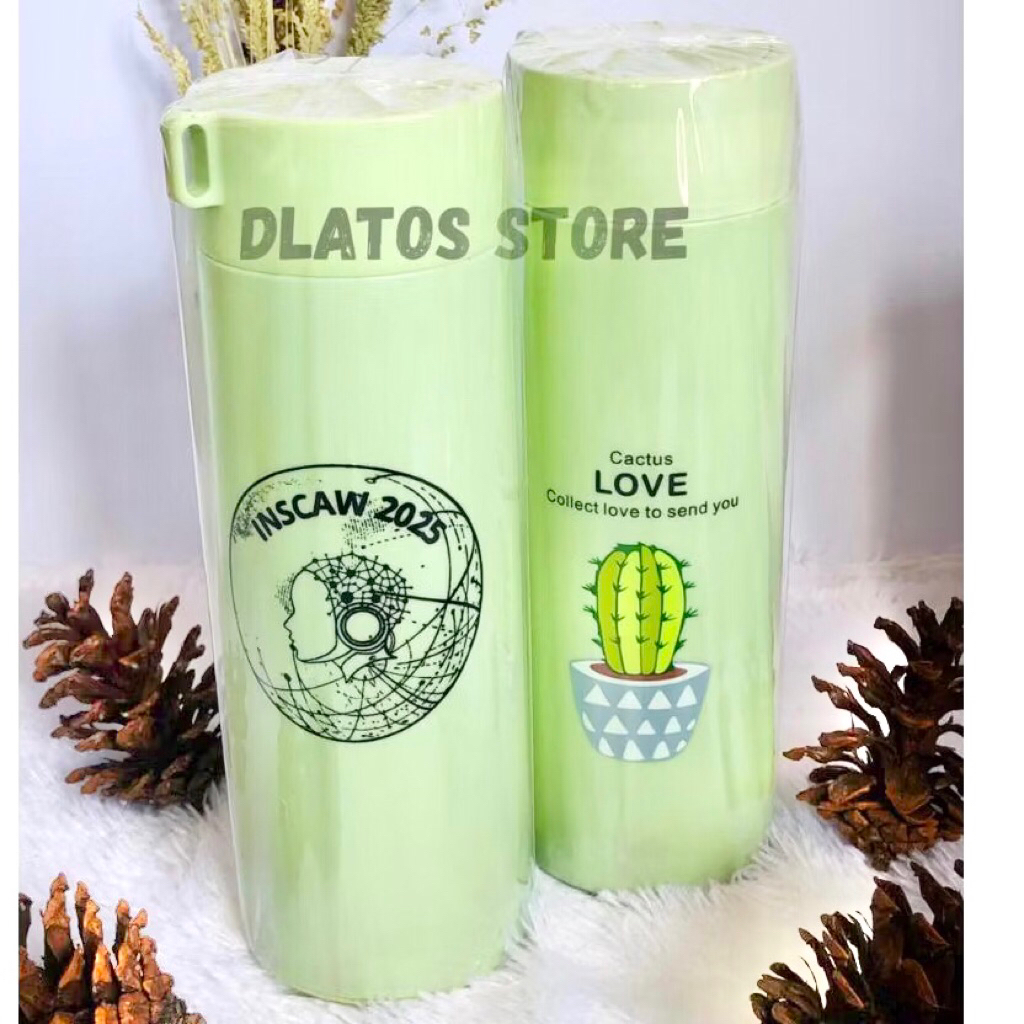Botol Minum Kaca Kaktus Souvenir Tumbler , Custom sablon Satuan / Ecer , Botol Kaktus 400ml