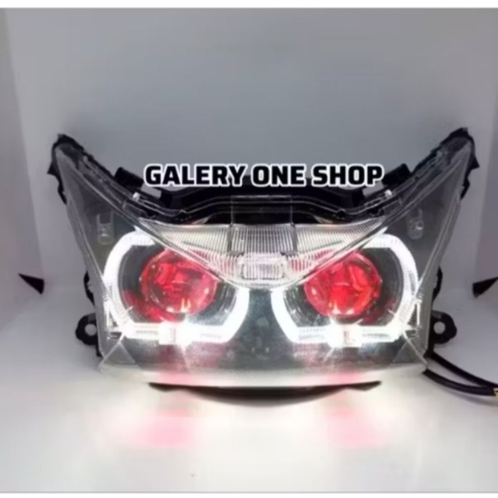 CUSTOM DOUBLE BILED 3,5 Inch Set Alis Diam || BEAT DELUXE GEN 2 || Reflektor Plus Mika Depan Beat De