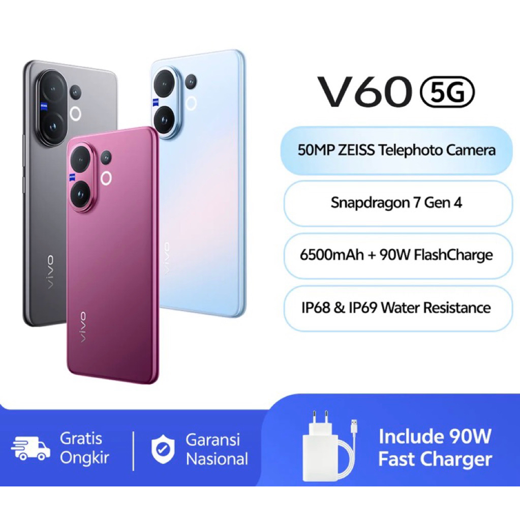 vivo V60 5G ram 8/256 gb resmi vivo original
