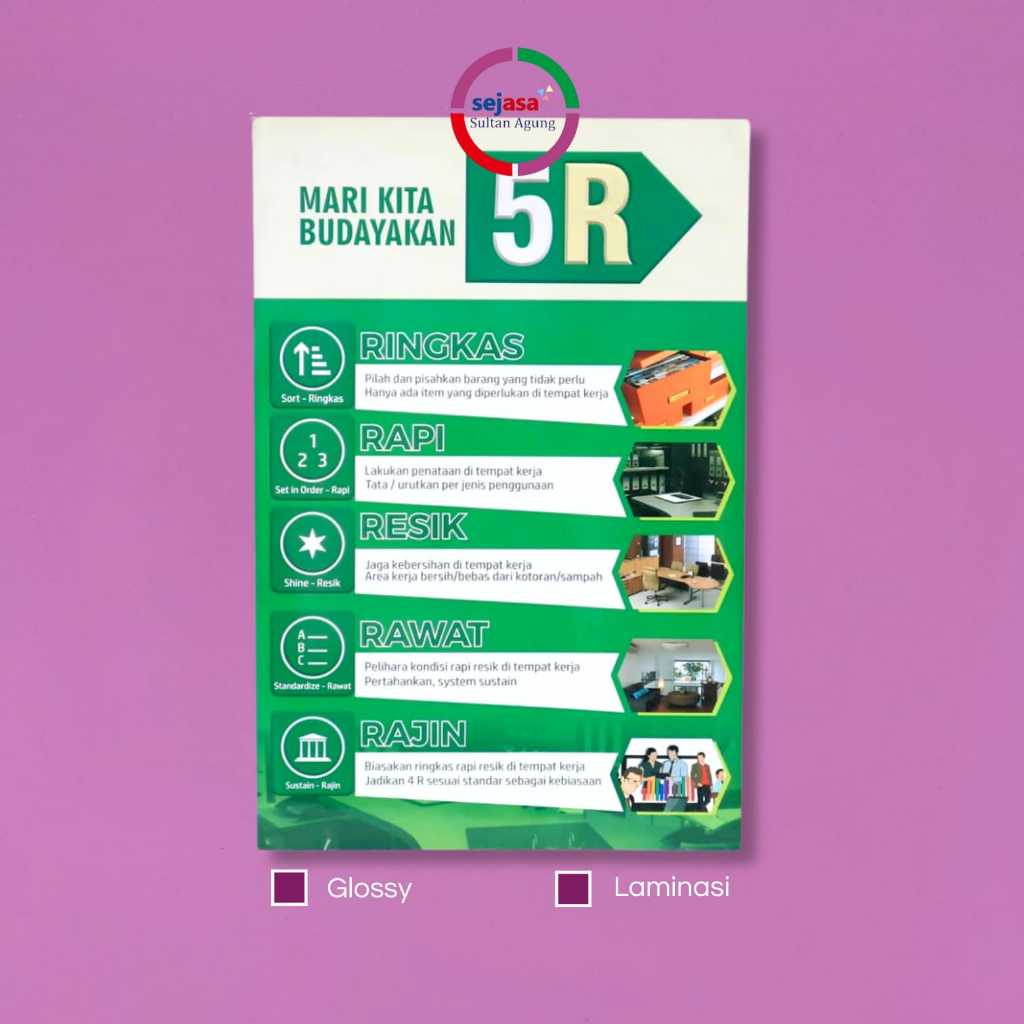 Poster Mari Kita Budayakan 5R | Poster Budaya Kerja Harian | Poster 5R